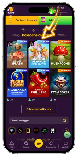 Bizzo Casino aktywacja darmowych spinów w zakładce Bonusy